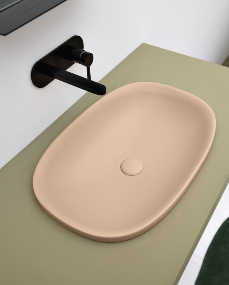 Inset semi-recessed basin 60x40 cm 3
