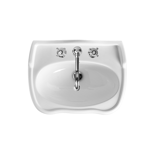 Wall-hungon pedestal basin 64x48 cm 2
